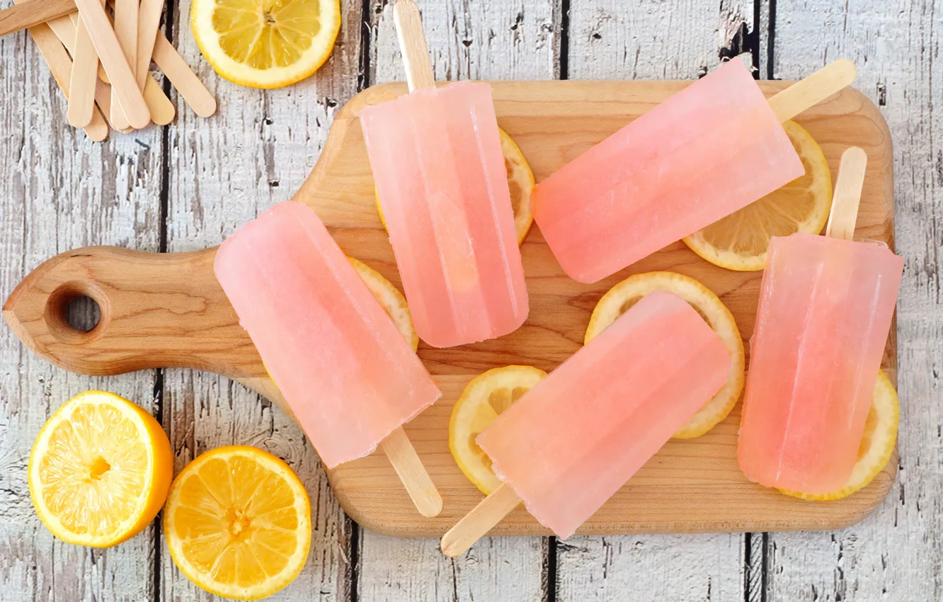 Photo wallpaper lemon, food, ice cream, dessert, sweet, fruit ice