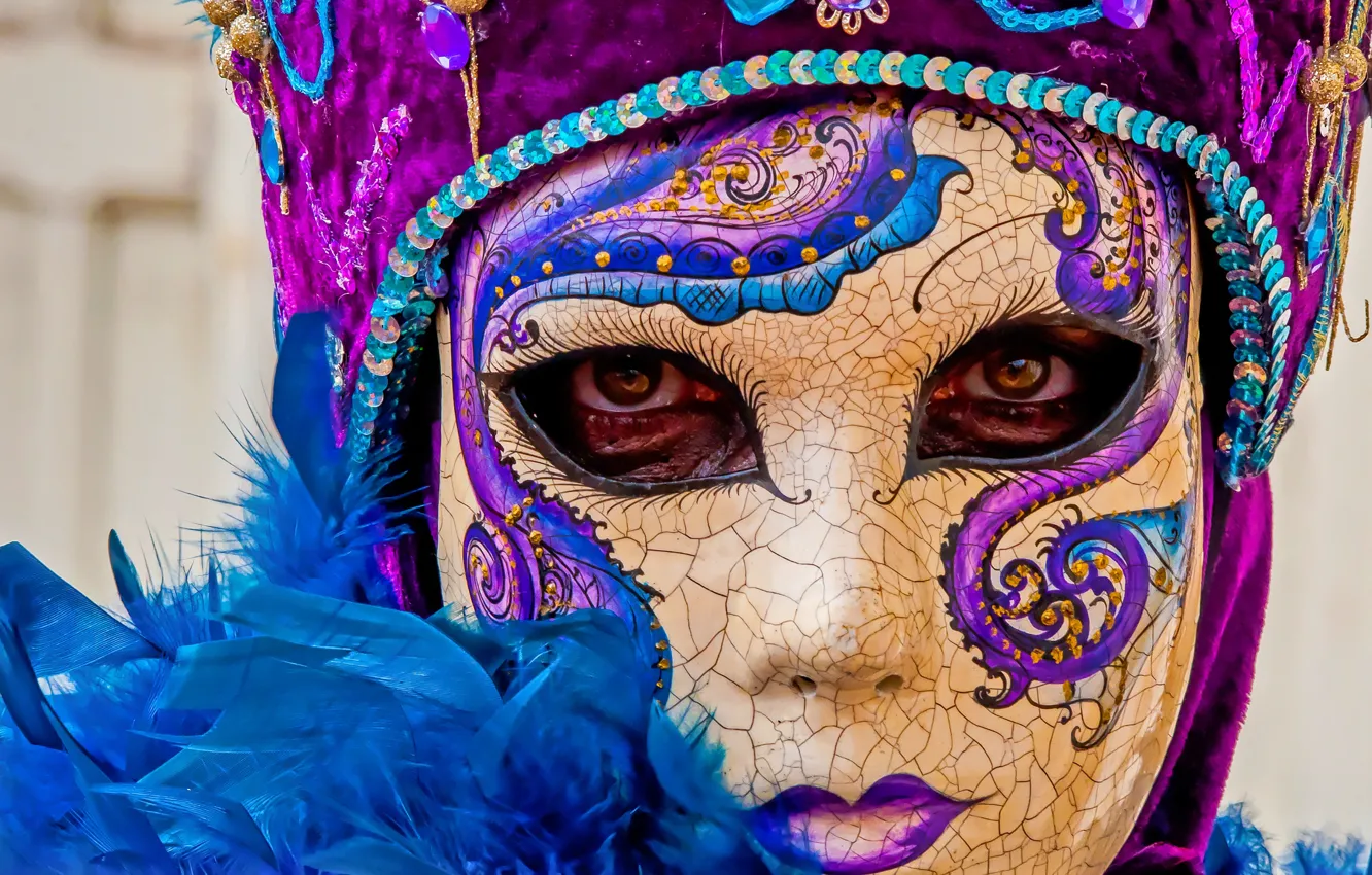Photo wallpaper face, holiday, mask, carnival