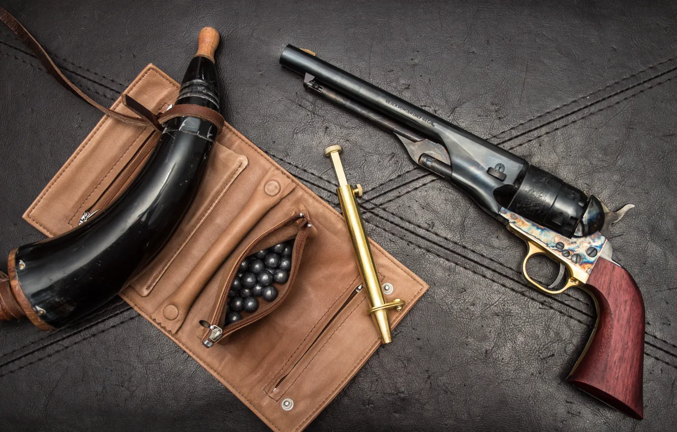 Photo wallpaper background, trunk, revolver, 1860