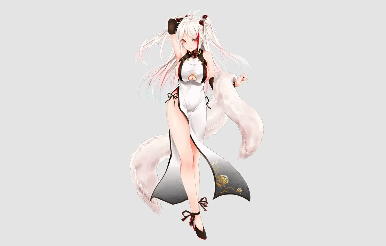 Photo wallpaper girl, sexy, cleavage, long hair, dress, boobs, anime, beautiful