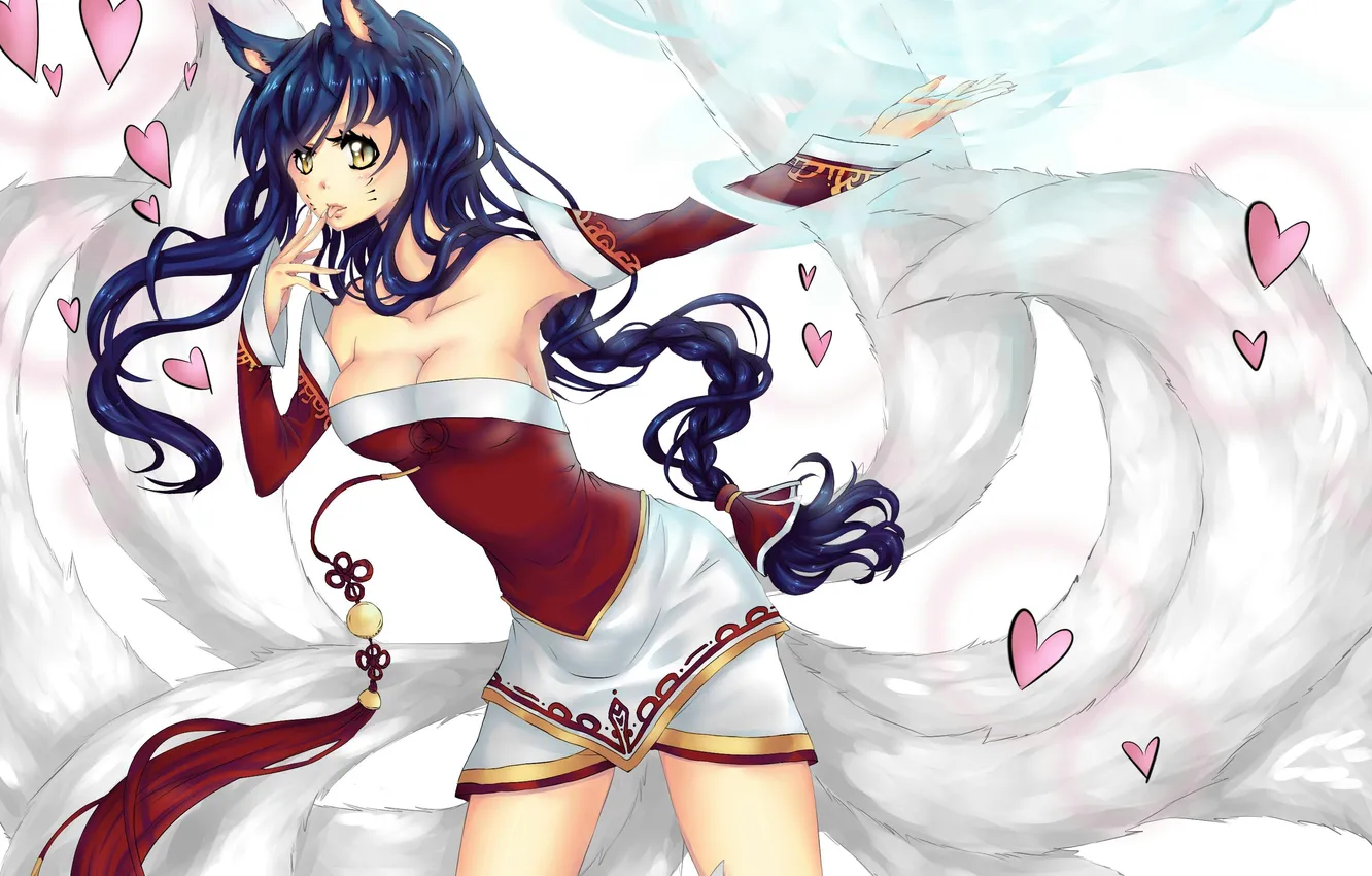 Photo wallpaper girl, Fox, League of Legends, Ahri, AHRI