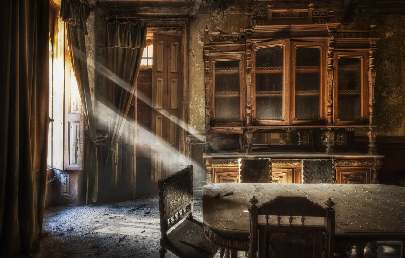 Photo wallpaper light, room, window