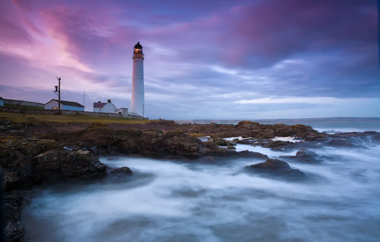 Photo wallpaper wave, stones, the ocean, rocks, lighthouse