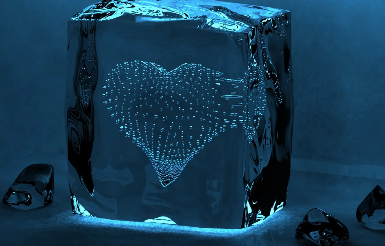 Photo wallpaper ice, Wallpaper, heart