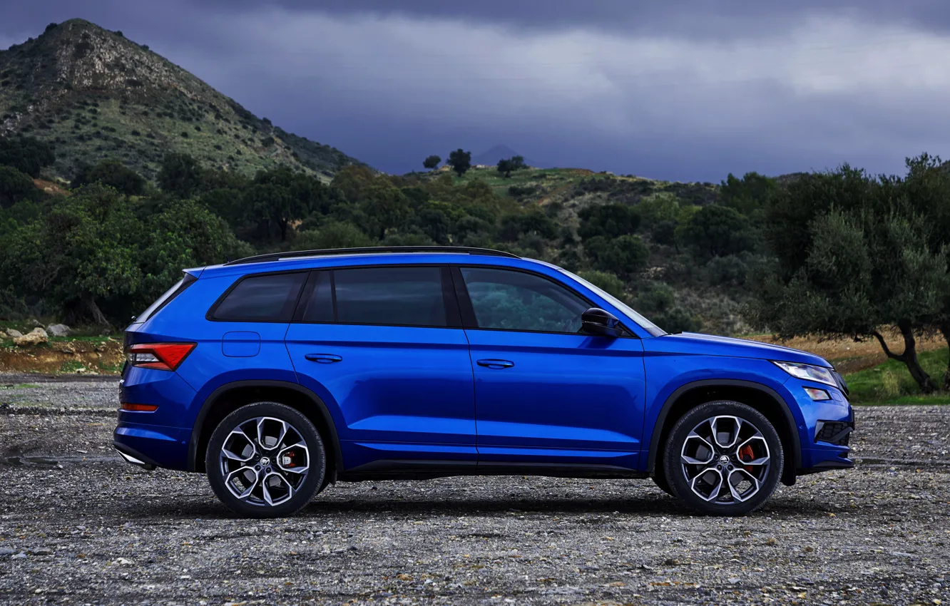 Photo wallpaper side view, 2018, crossover, SUV, Skoda, Skoda, 2019, Kodiaq RS