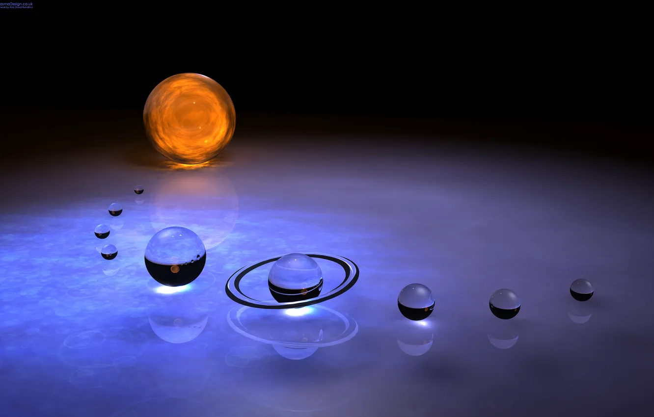 Photo wallpaper balls, ring, Solar system