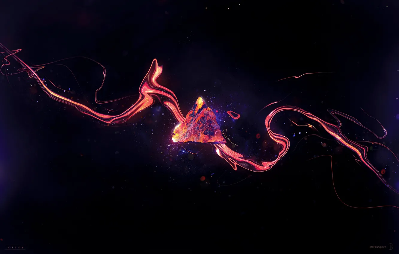 Photo wallpaper squirt, the dark background, Abstraction, Abstraction, Splashes, Triangular spots, Triangle Spots