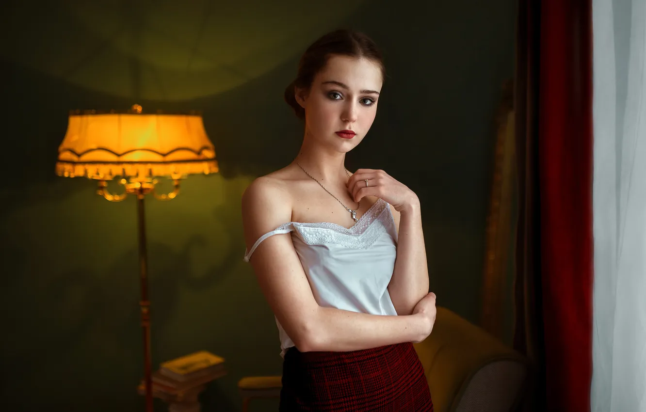 Photo wallpaper look, girl, pose, portrait, hands, makeup, Albert Forest