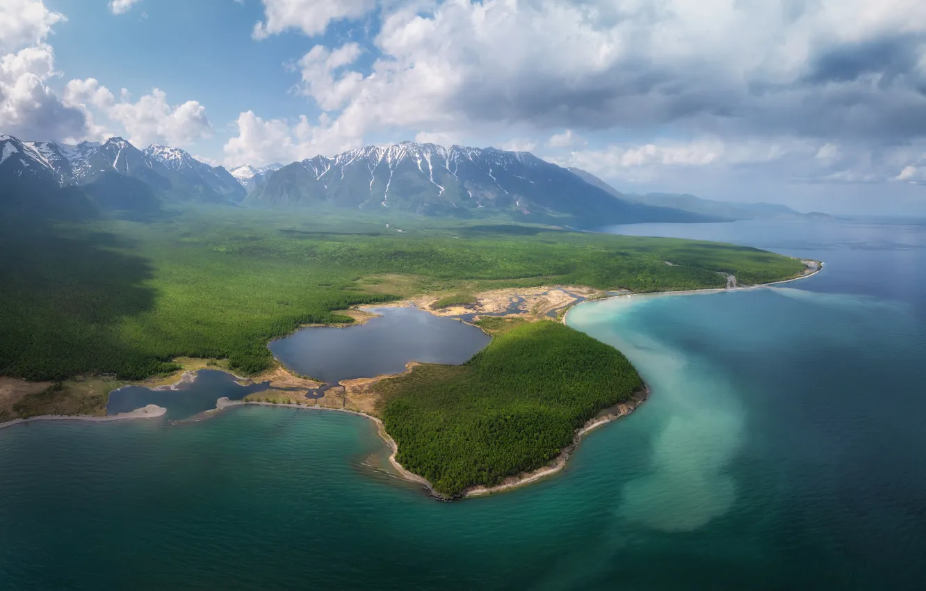 Photo wallpaper mountains, beauty, Baikal, space, Andrey Grachev, Magnificent landscape, Cape Kovrizhka