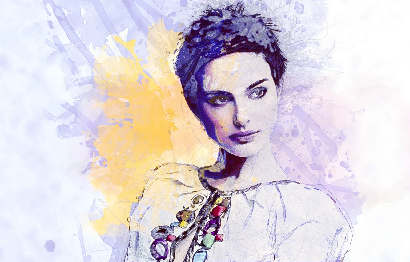 Photo wallpaper actress, art, hairstyle, Natalie Portman