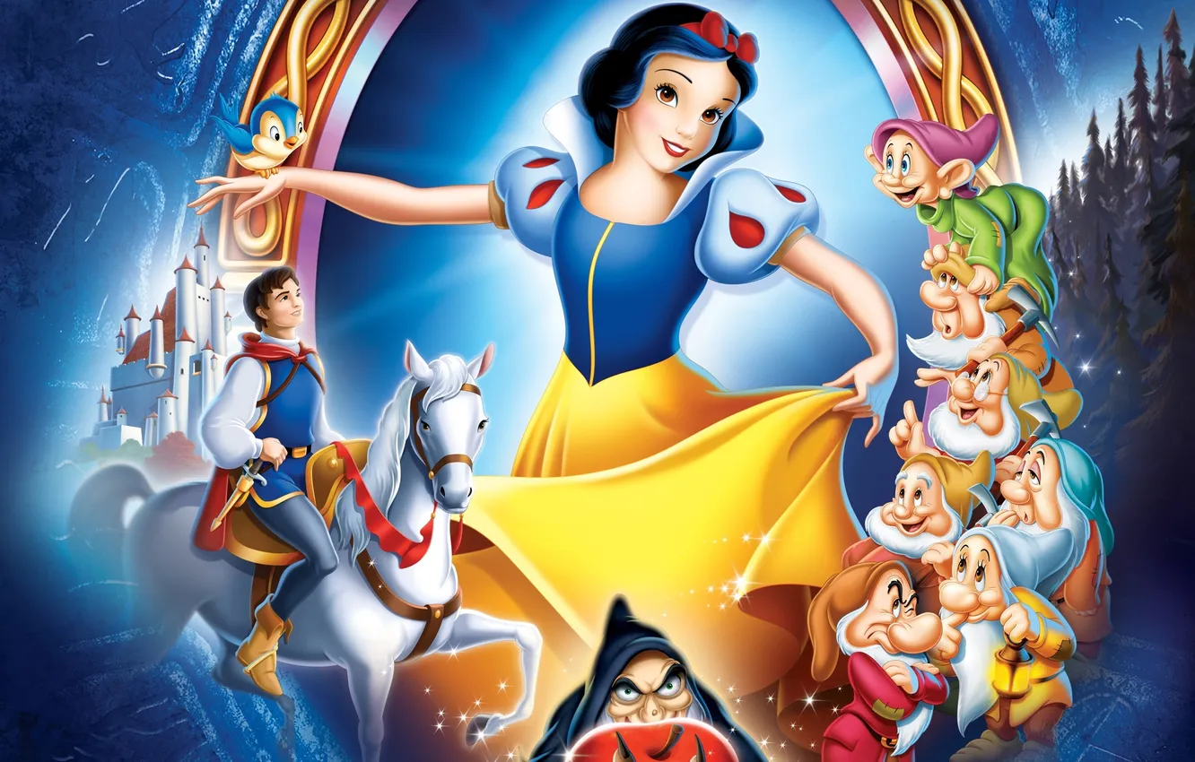 Photo wallpaper Prince, cartoon, Snow white, Walt Disney, Disney, Snow white and the 7 dwarfs