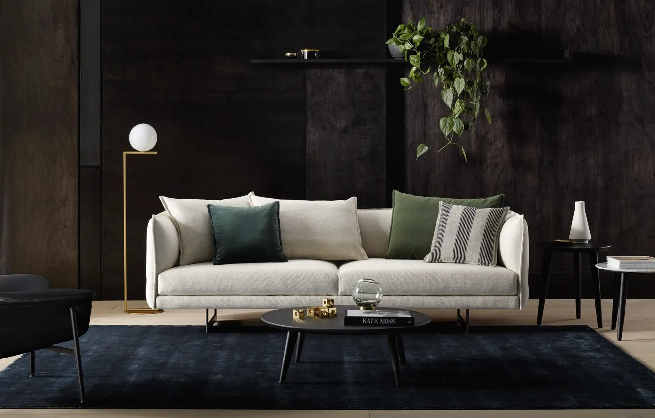 Photo wallpaper design, style, interior, sofa, living room