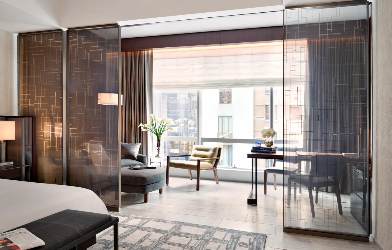 Wallpaper design, style, interior, living room, Glass Doors for mobile ...