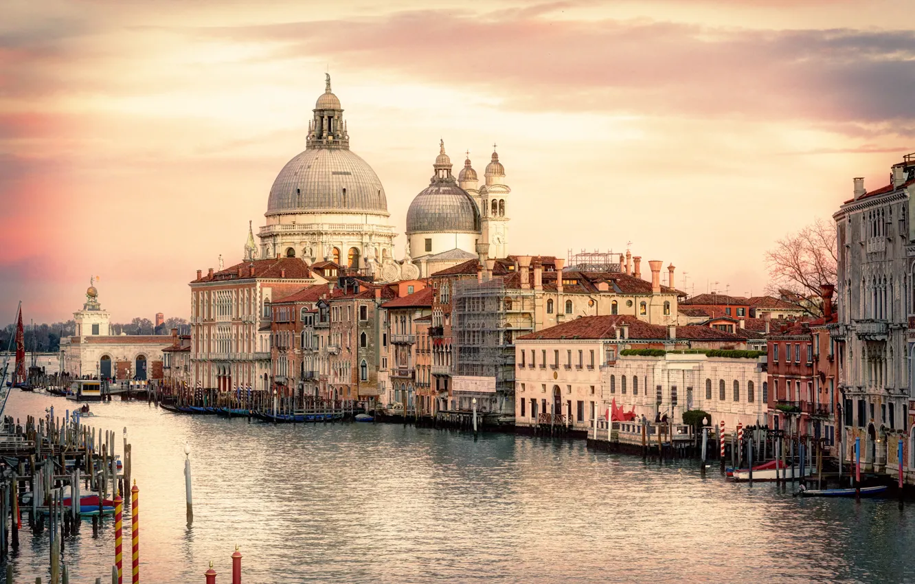 Photo wallpaper Italy, Venice, Travel, Santa Maria della Salute, The Grand Canal