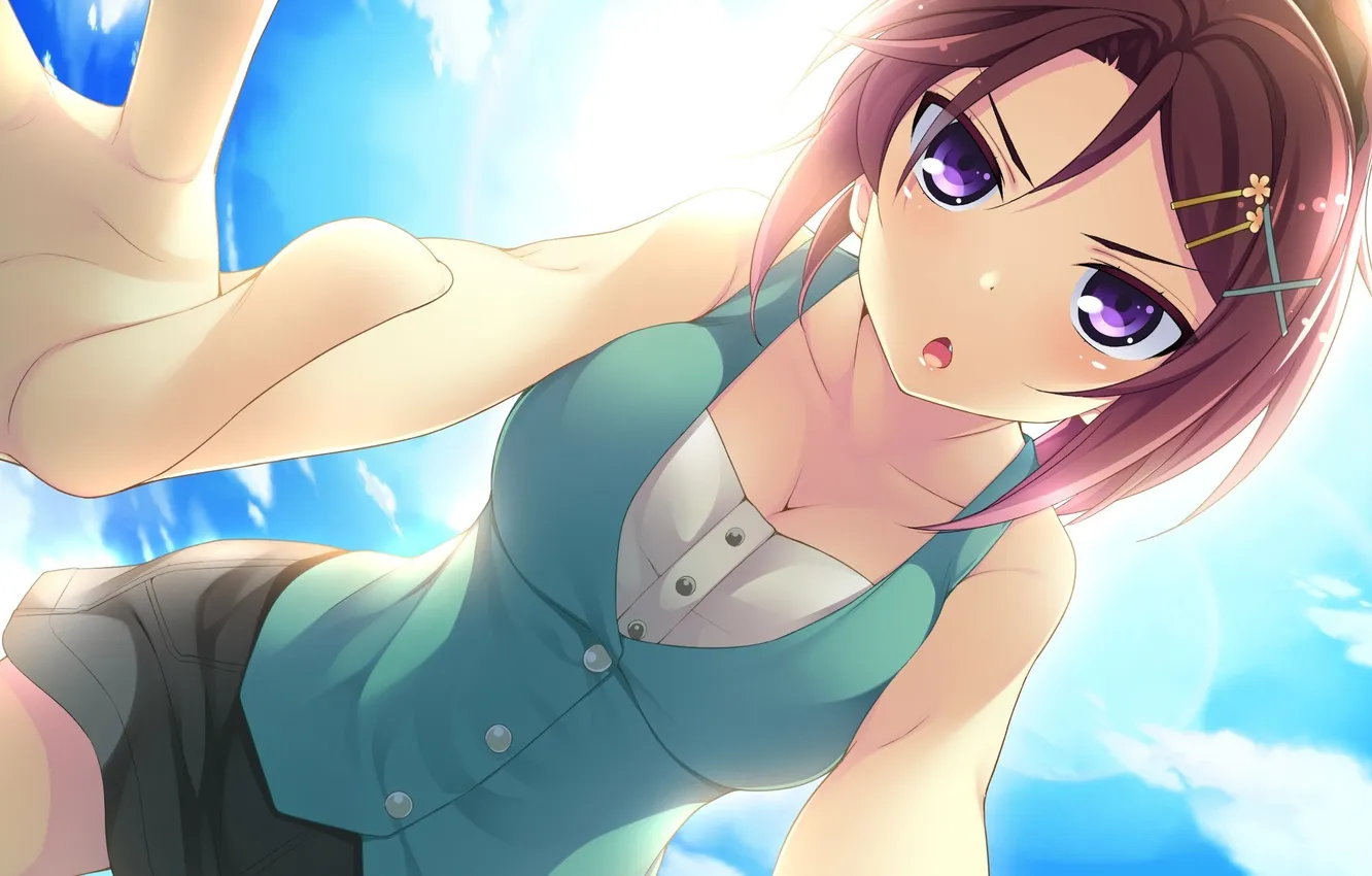 Photo wallpaper look, girl, street, gesture, dissatisfaction, art, Ryuusei Kiseki -Shooting Probe-, Mouri Sakura