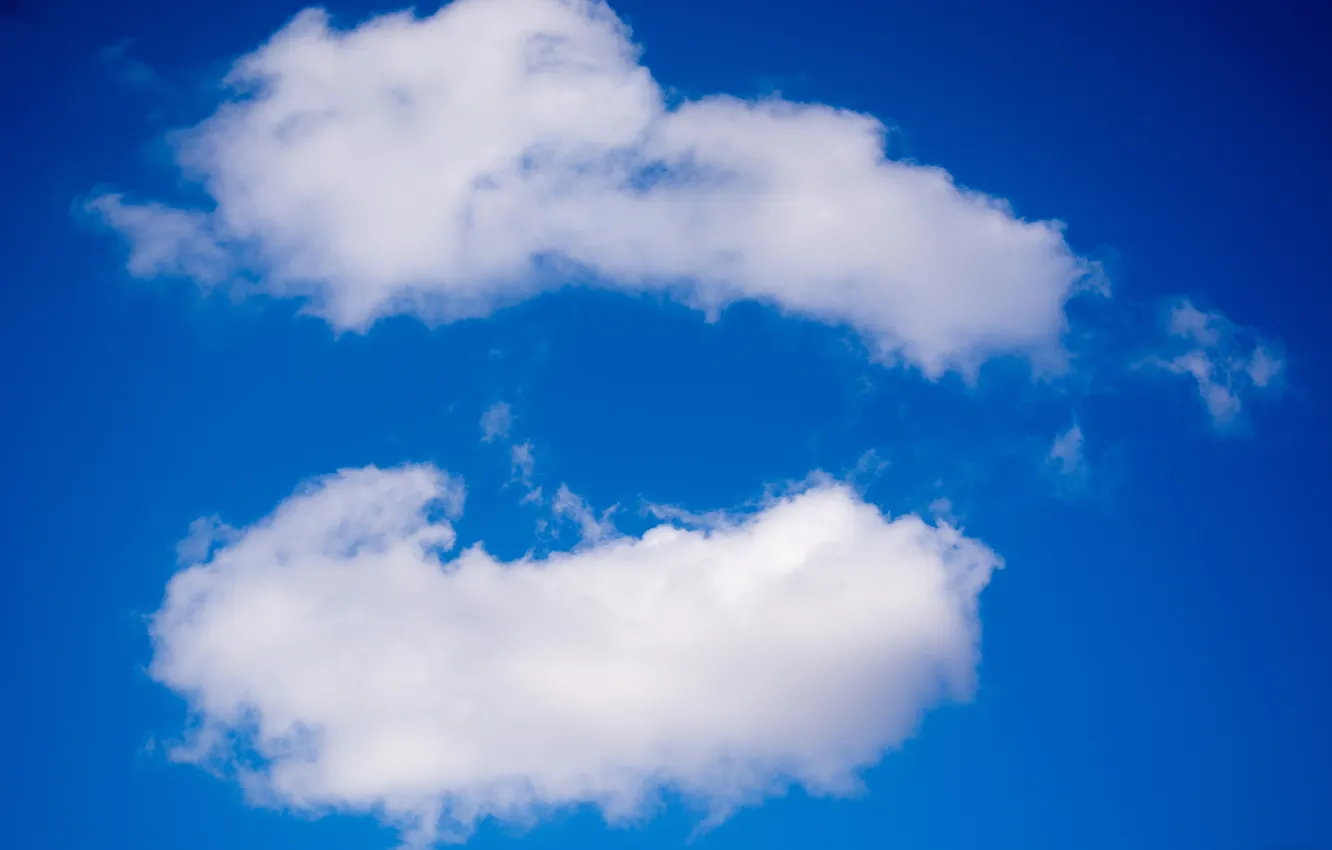 Photo wallpaper the sky, clouds, blue, white