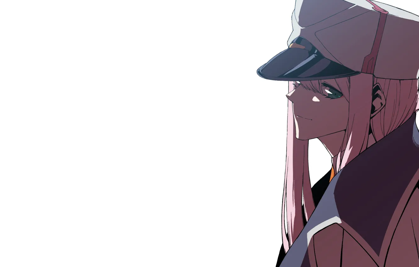 Photo wallpaper look, girl, cap, 002, Darling In The Frankxx, Cute in France, Zero Two