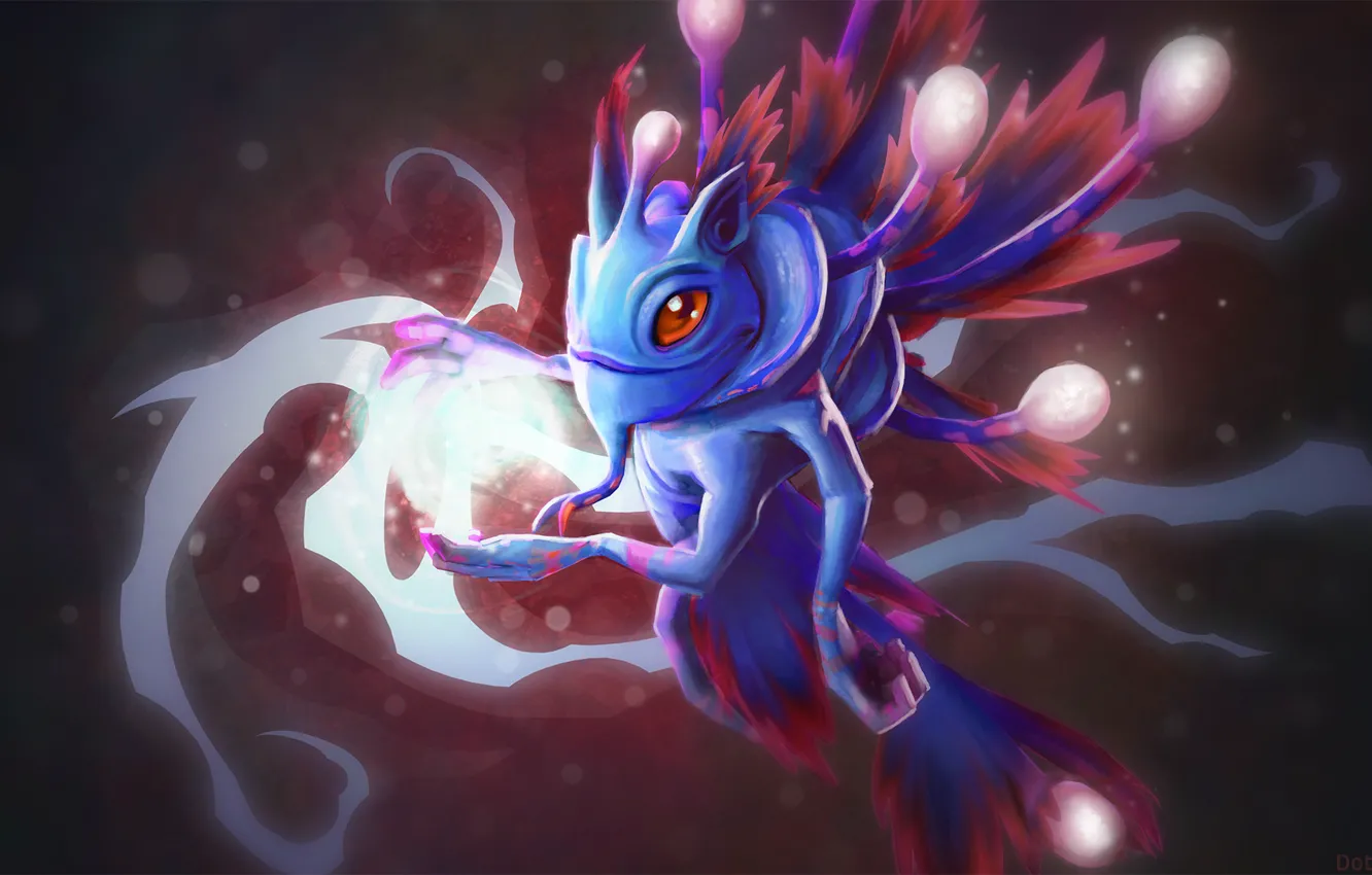 Photo wallpaper magic, art, dota 2, Puck, magic dragon