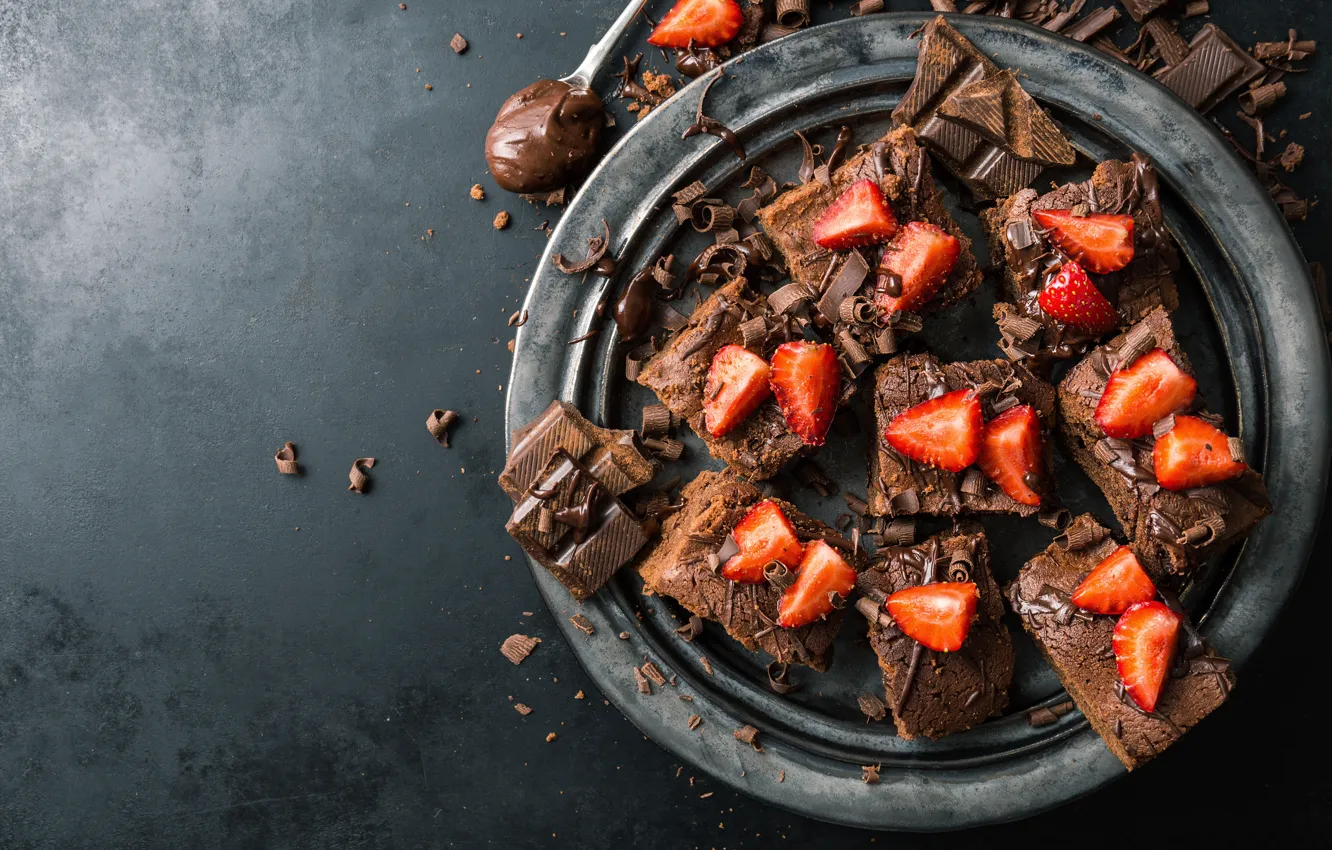 Photo wallpaper berries, strawberry, cake, chocolate, Natasha Breen