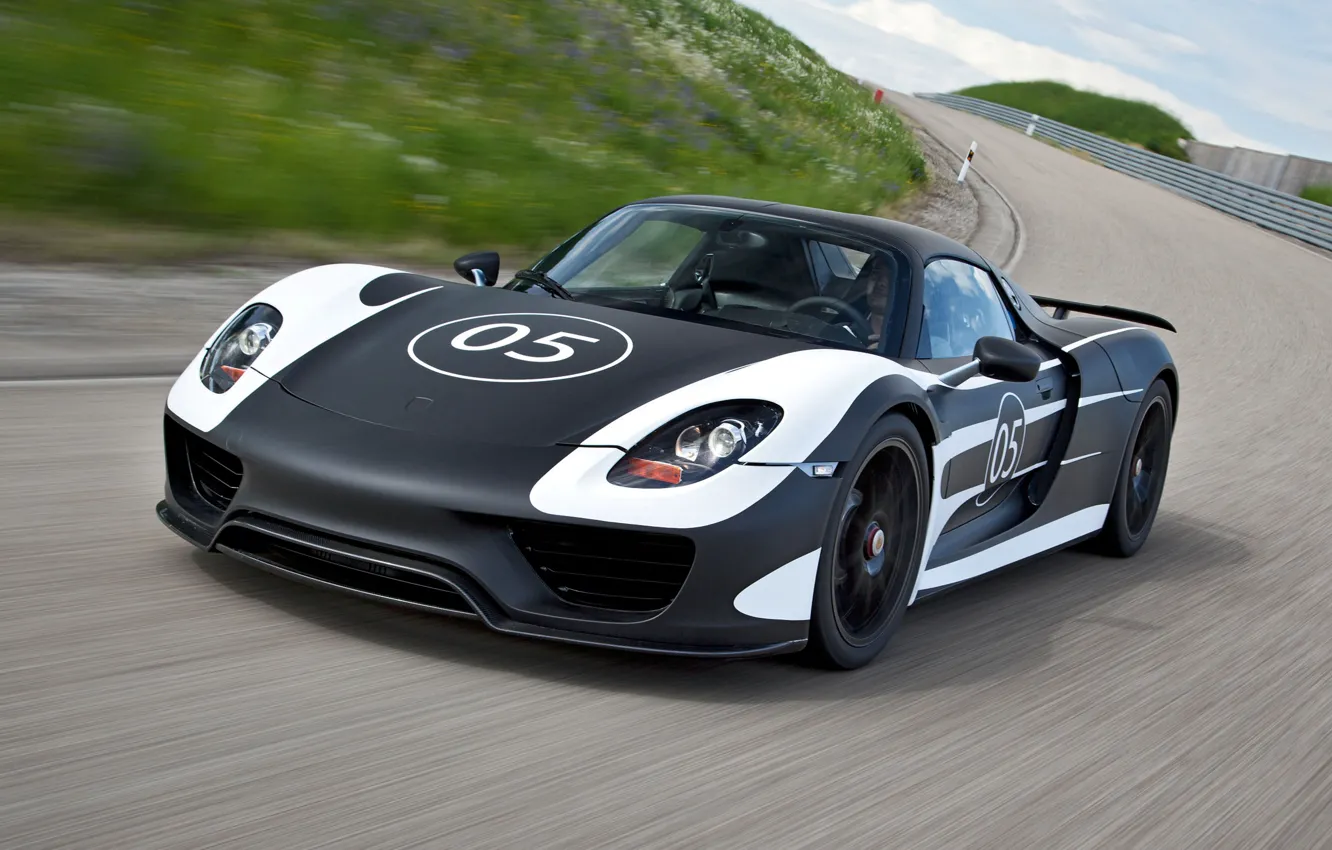 Photo wallpaper road, machine, Porsche 918 Spyder