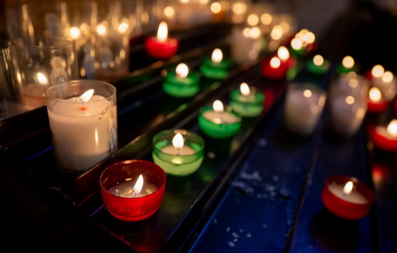 Photo wallpaper memory, candles, All saints day