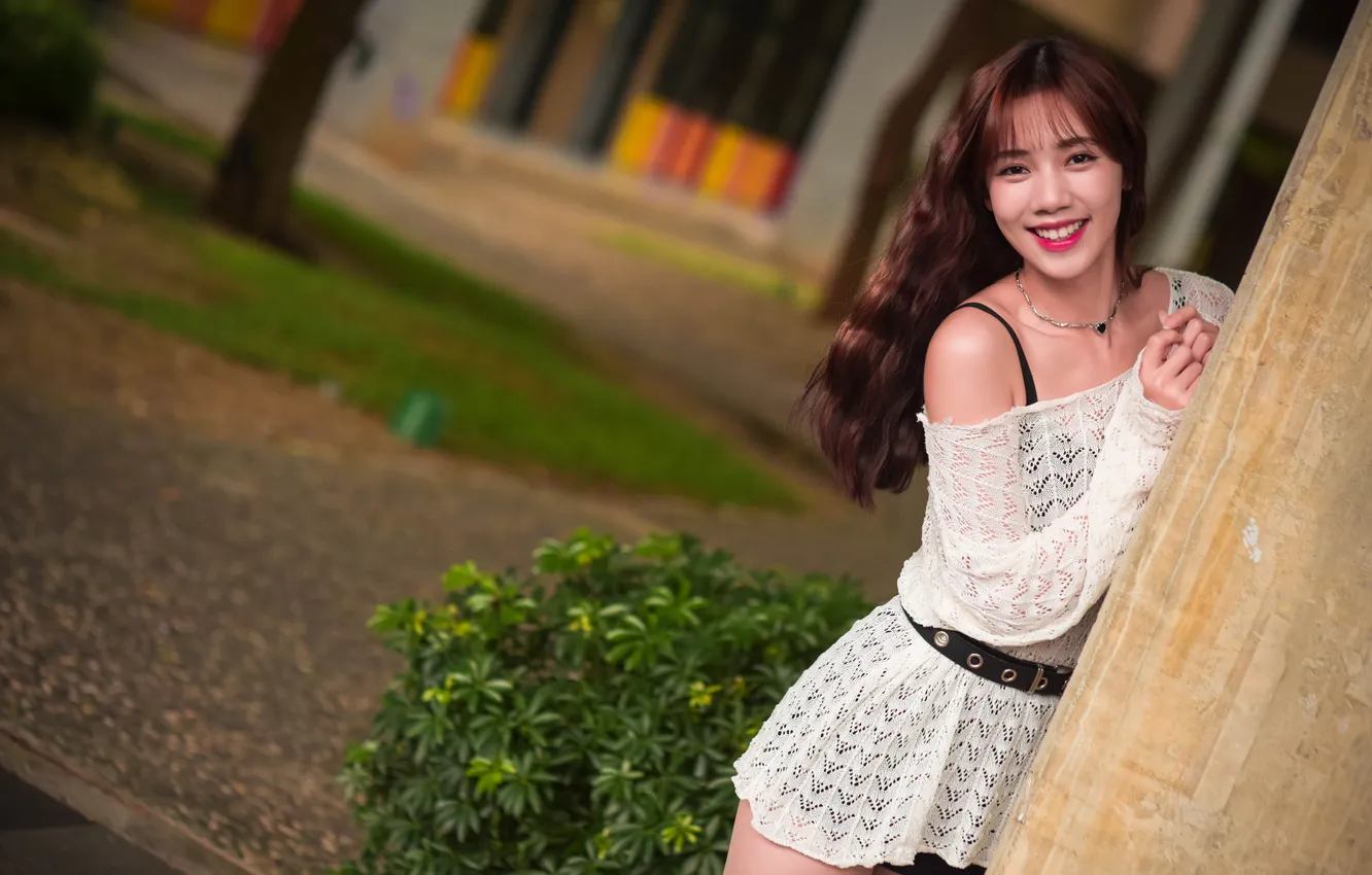 Photo wallpaper girl, smile, Asian