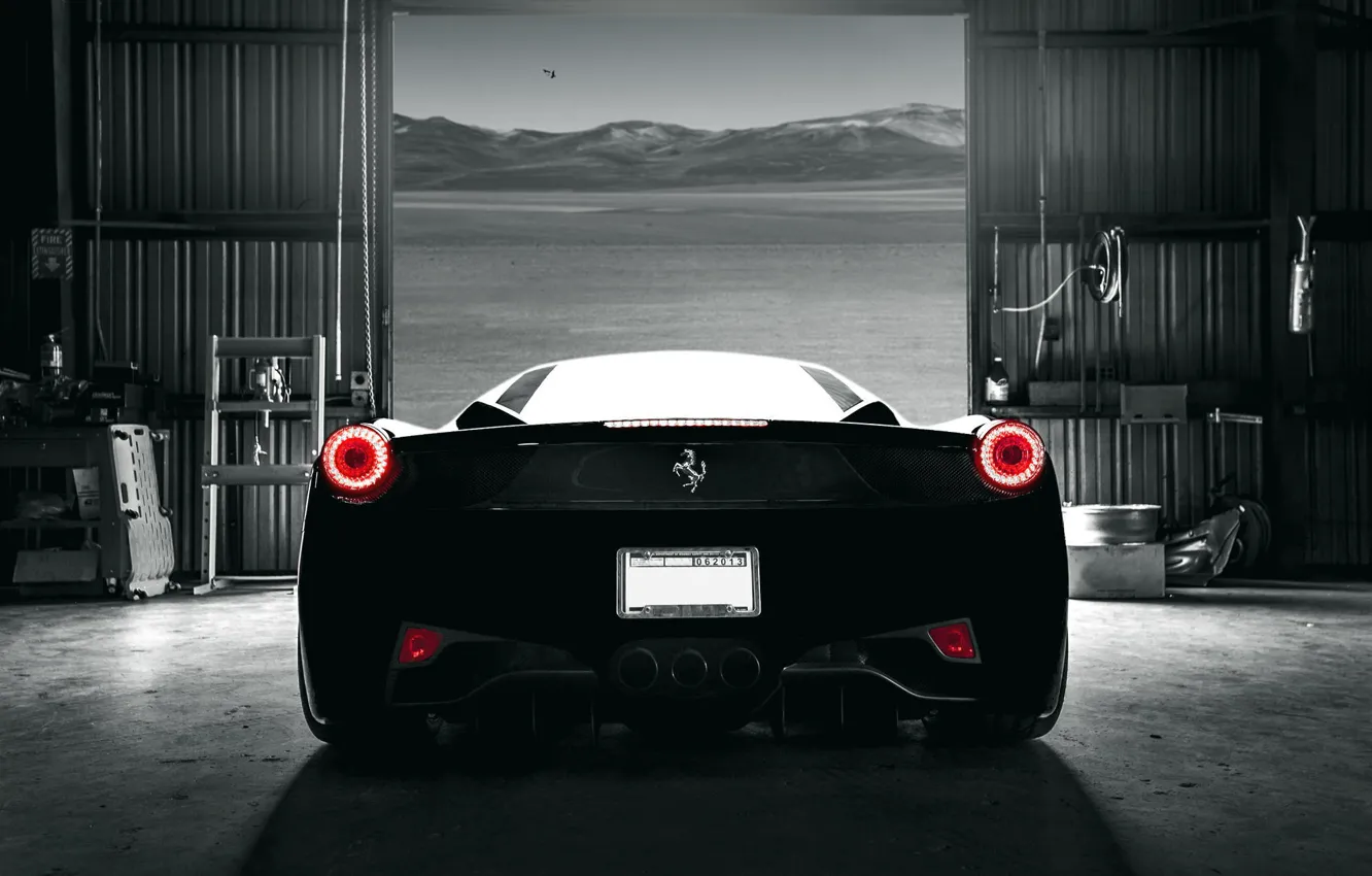 Photo wallpaper car, dark, Ferrari, 458, Italia