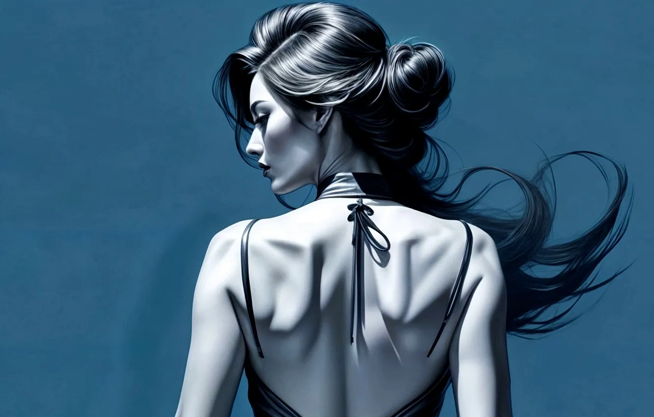 Photo wallpaper girl, Minimalism, Backdrop