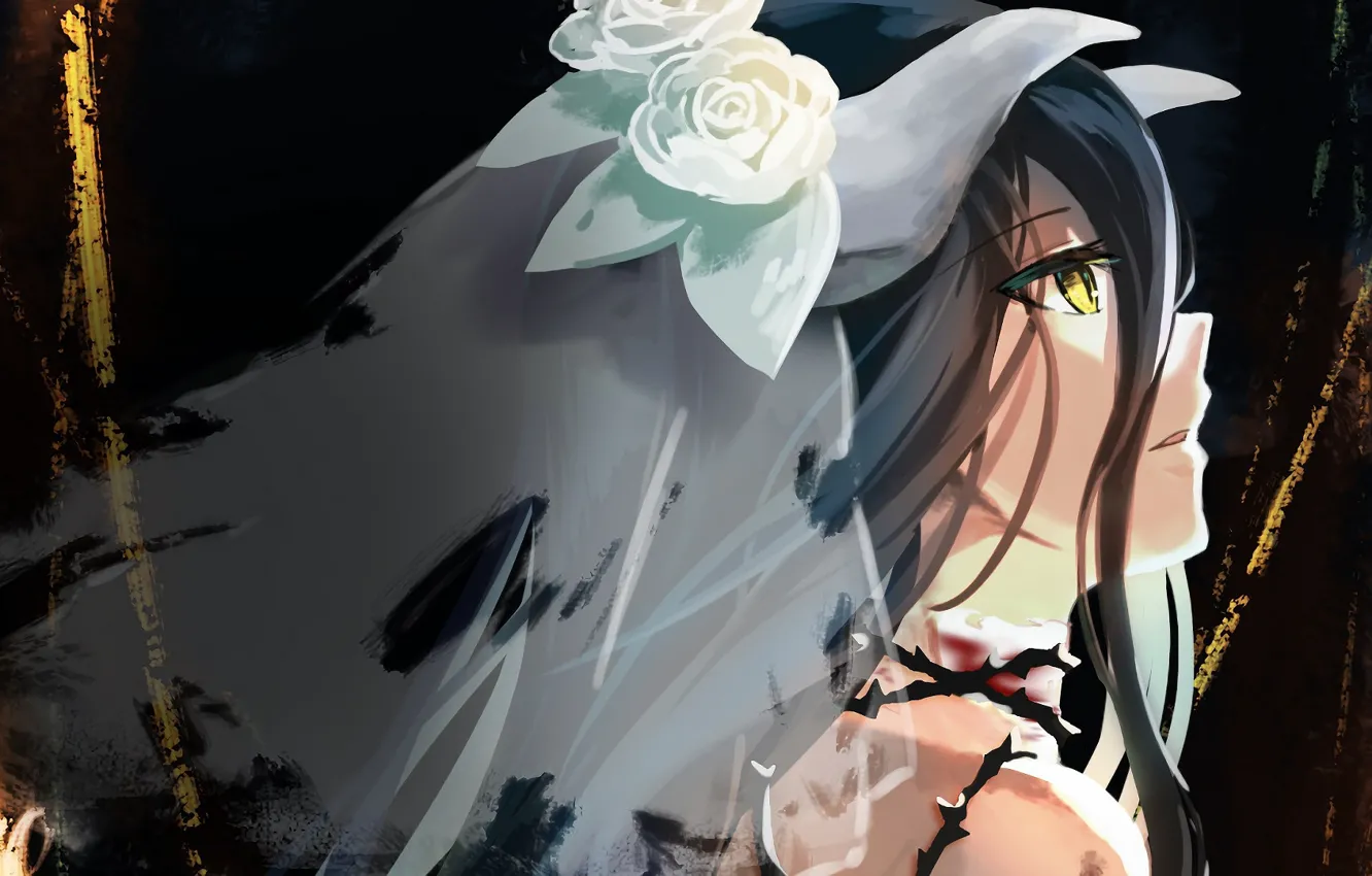 Photo wallpaper Overlord, the bride, veil, The Lord, Albedo