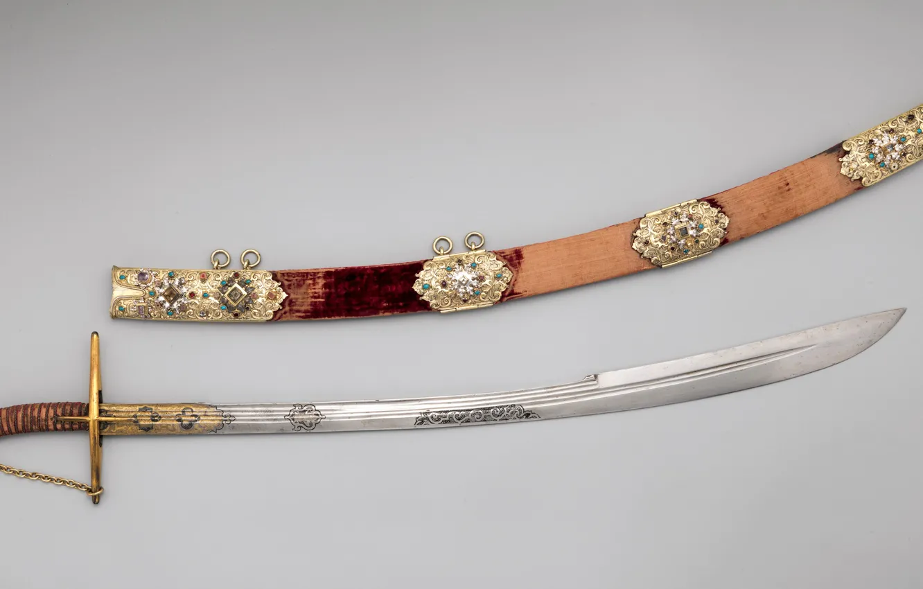 Photo wallpaper weapons, sword, saber, checkers