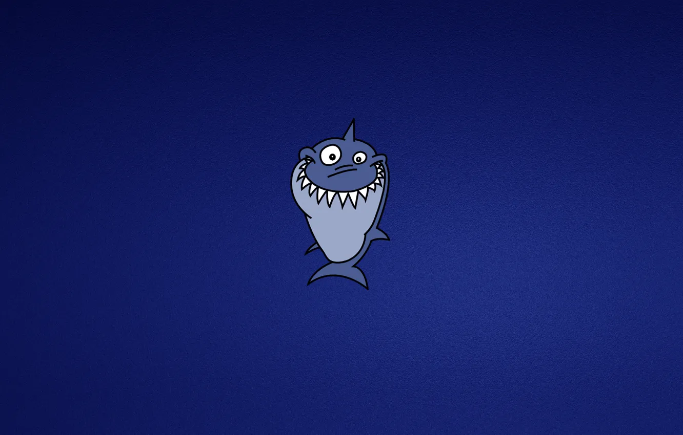 Photo wallpaper blue, smile, minimalism, shark, shark, toothy