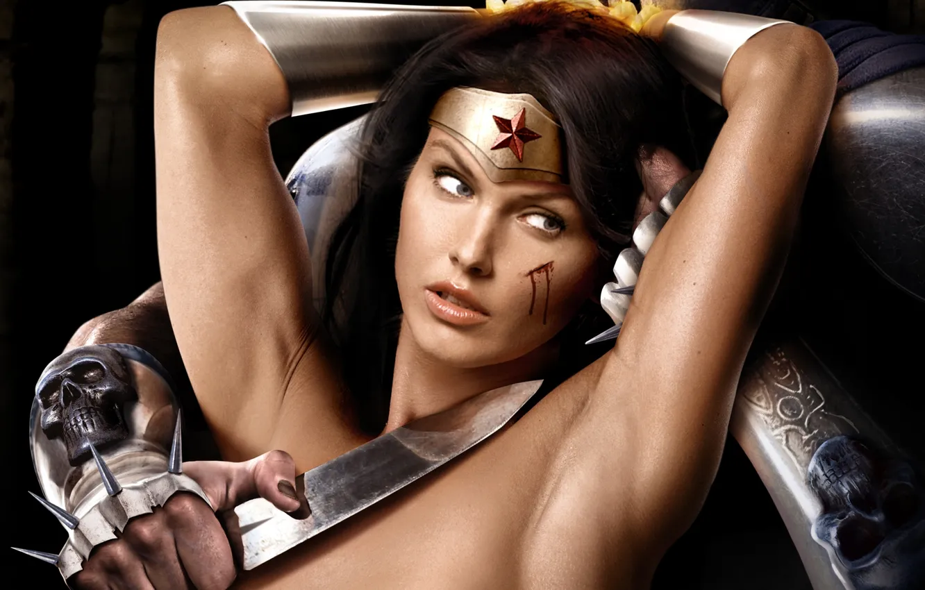 Photo wallpaper Wonder Woman, knife, Jeff Chapman