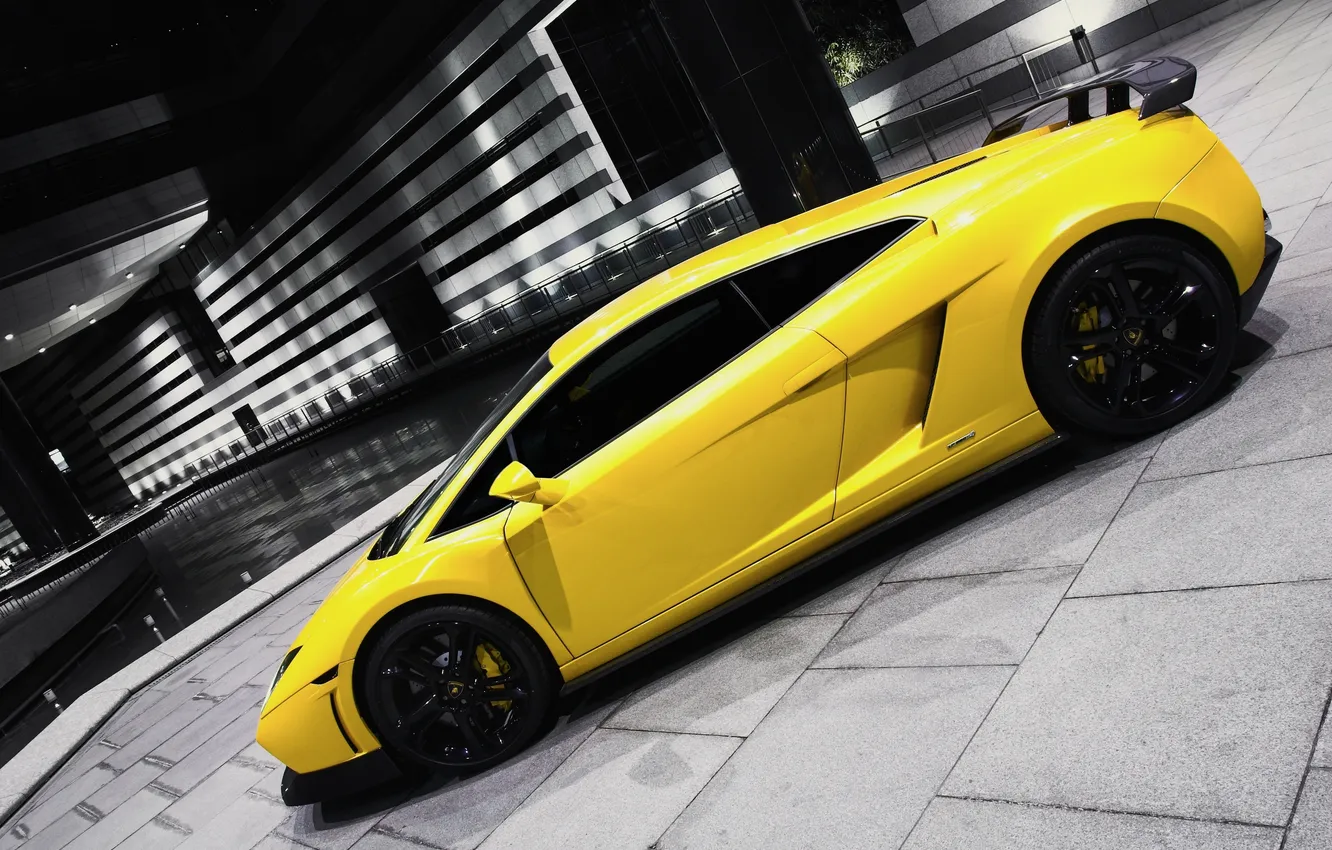 Photo wallpaper car, yellow, Lamborghini, Lambo, yellow