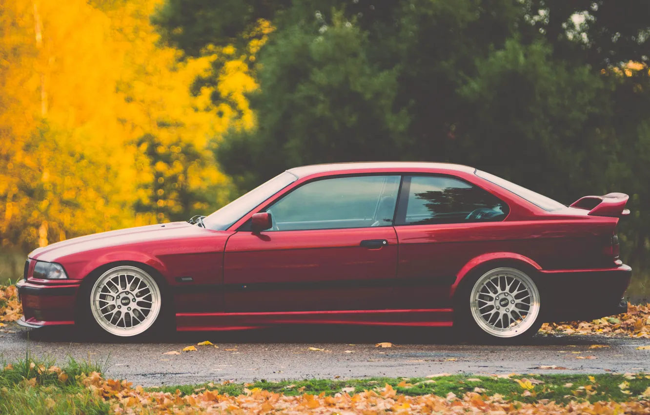 Photo wallpaper tuning, bmw, BMW, red, stance, E36