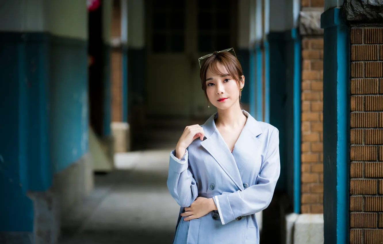 Photo wallpaper girl, Asian, cloak