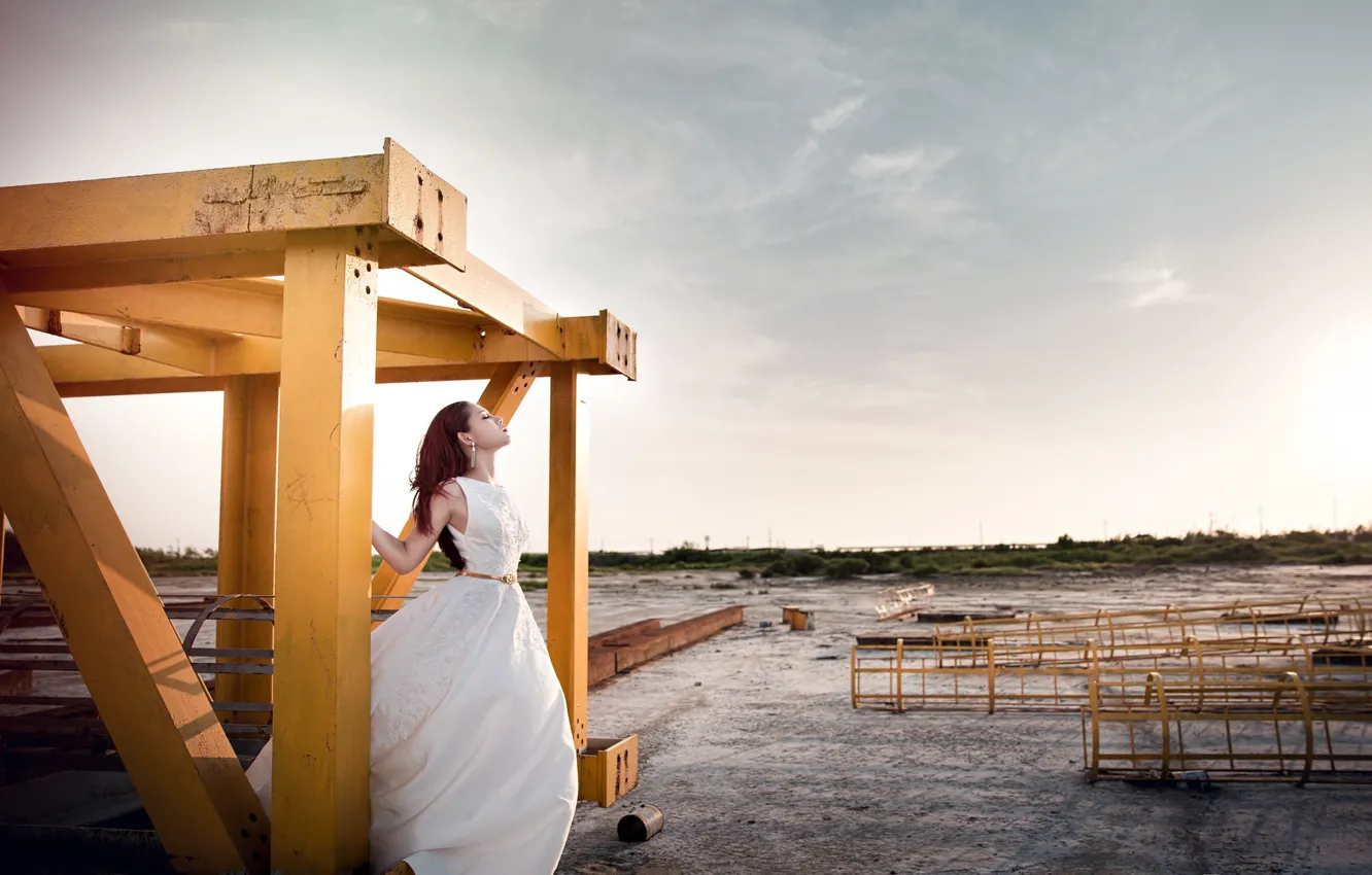 Photo wallpaper girl, pose, background