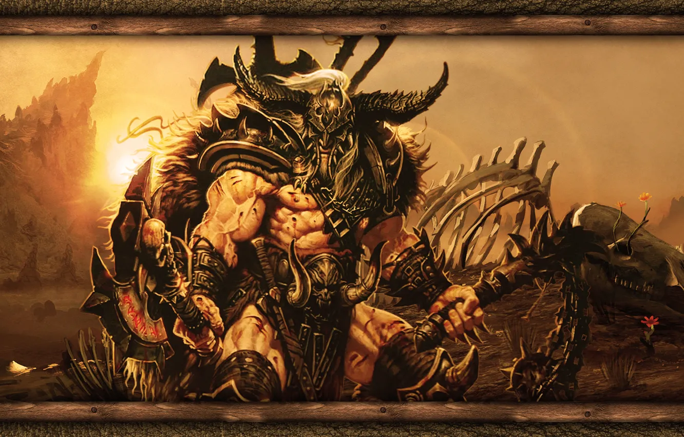 Photo wallpaper Games, Diablo, Honnoror, Barbarian