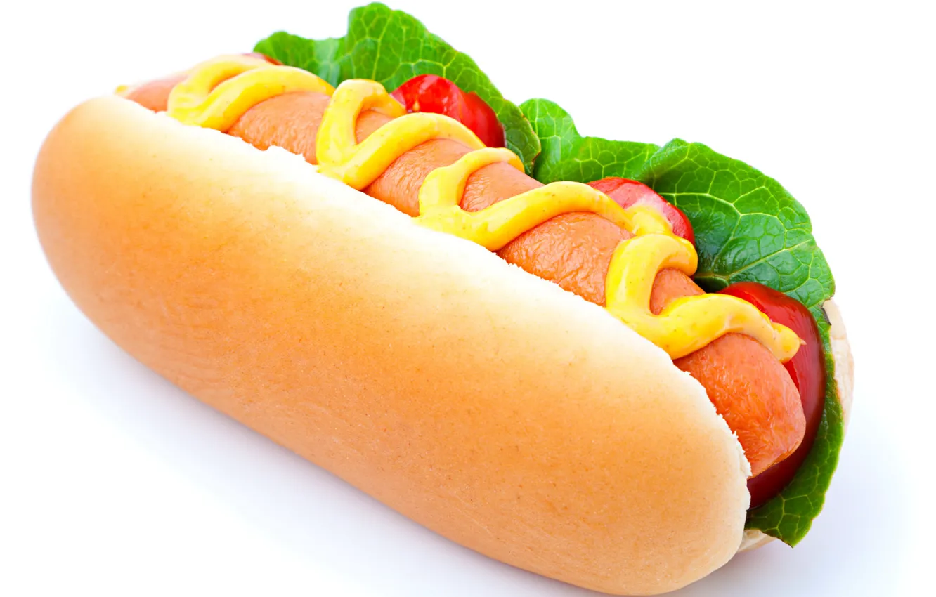 Photo wallpaper food, sausage, sandwich, hot dog, mustard
