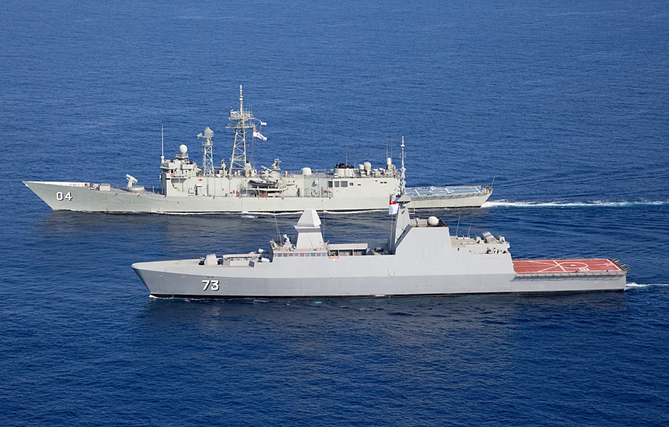 Photo wallpaper the ocean, Navy, hmas darwin, ssr supreme