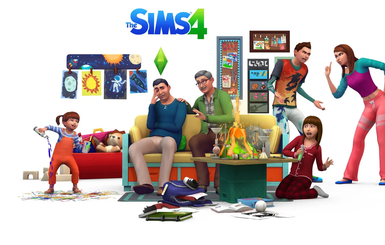 Photo wallpaper game, parents, Sims, Sims, Sims 4, Sims