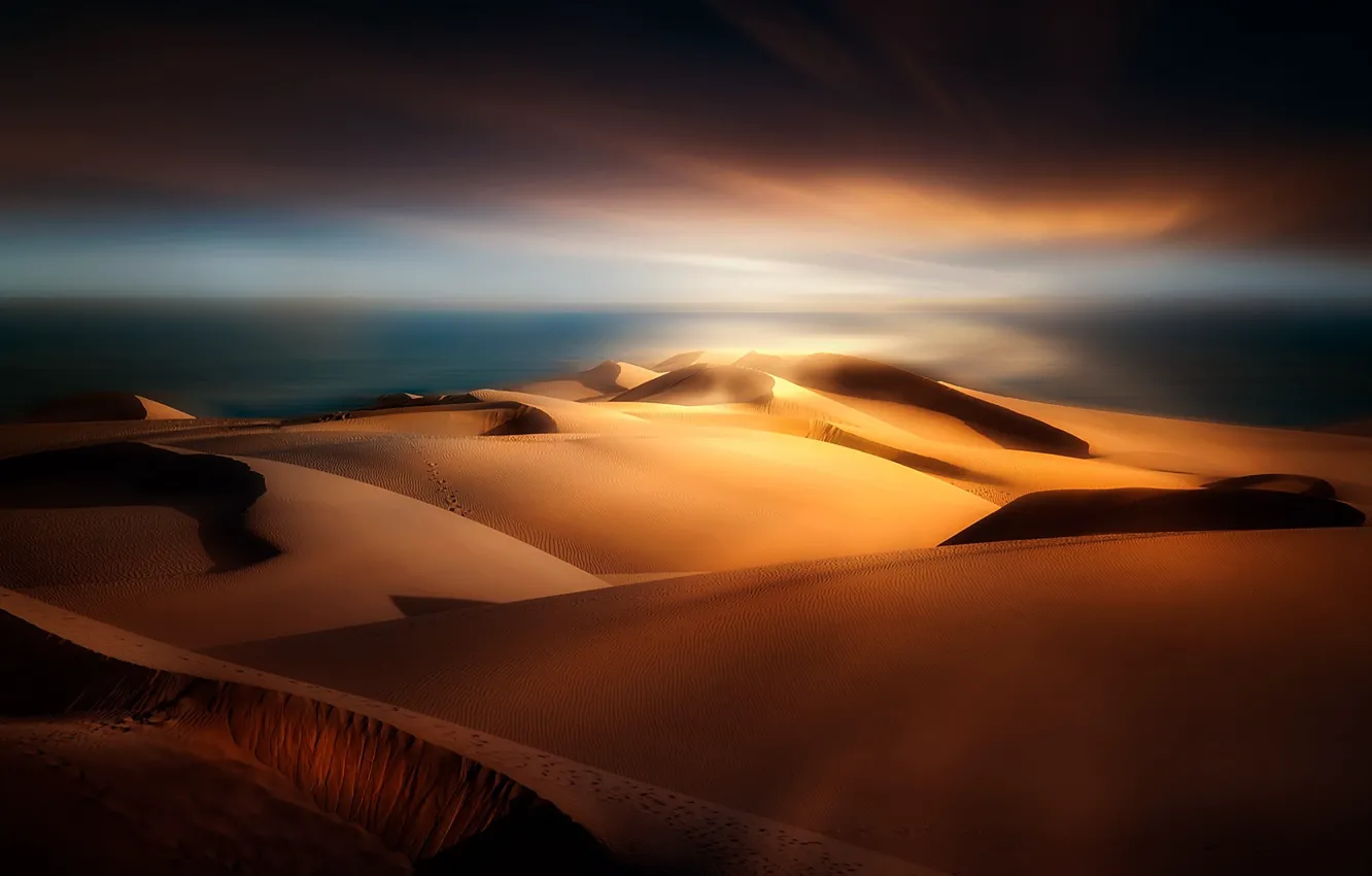 Photo wallpaper sand, dunes, Spain, The Canary Islands