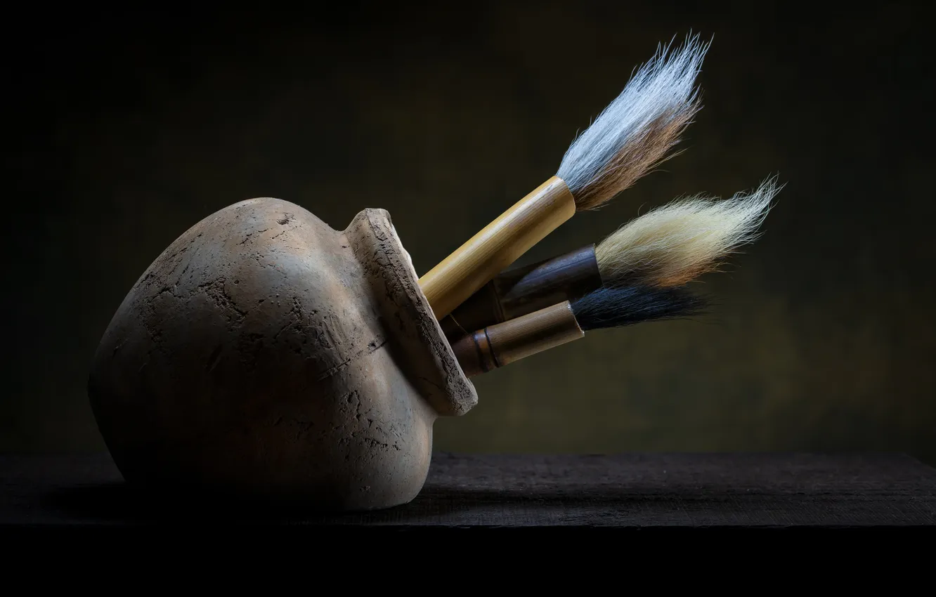 Photo wallpaper background, pitcher, brush