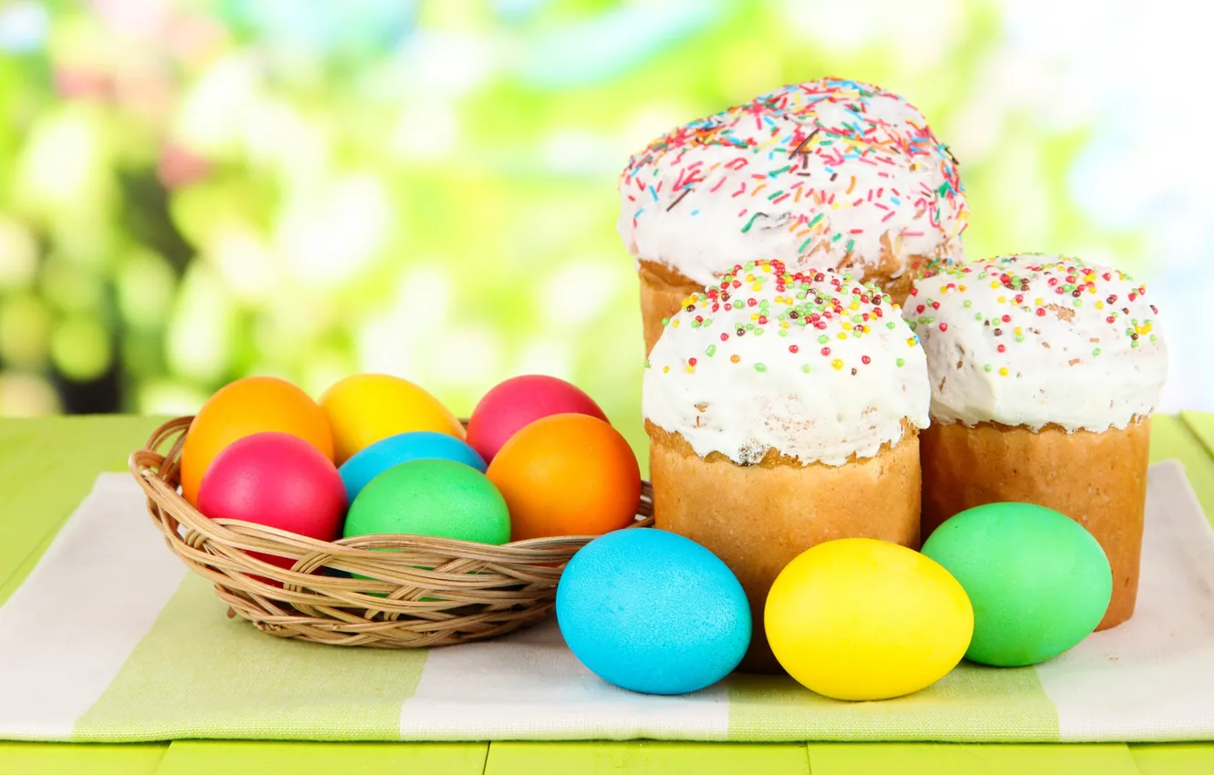 Photo wallpaper Easter, cake, glaze, eggs