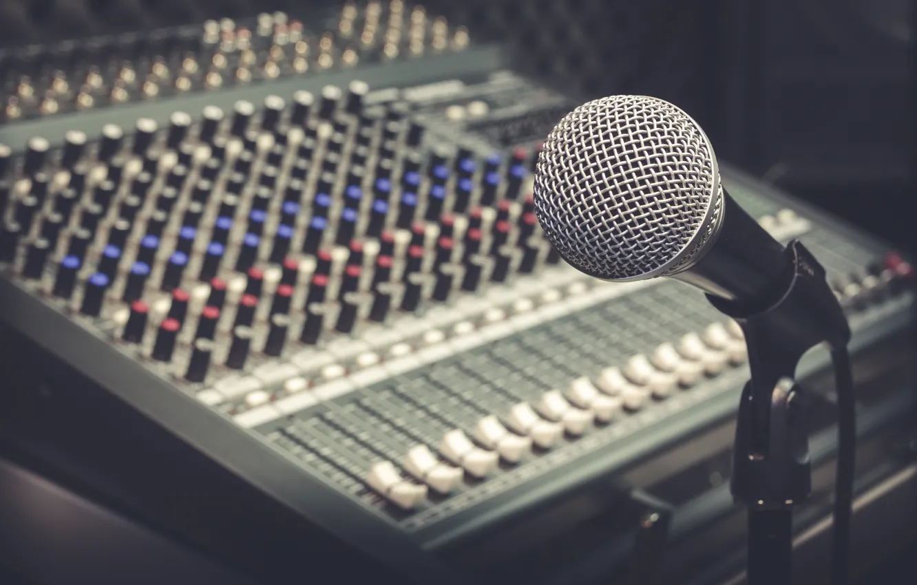 Photo wallpaper music, button, microphone