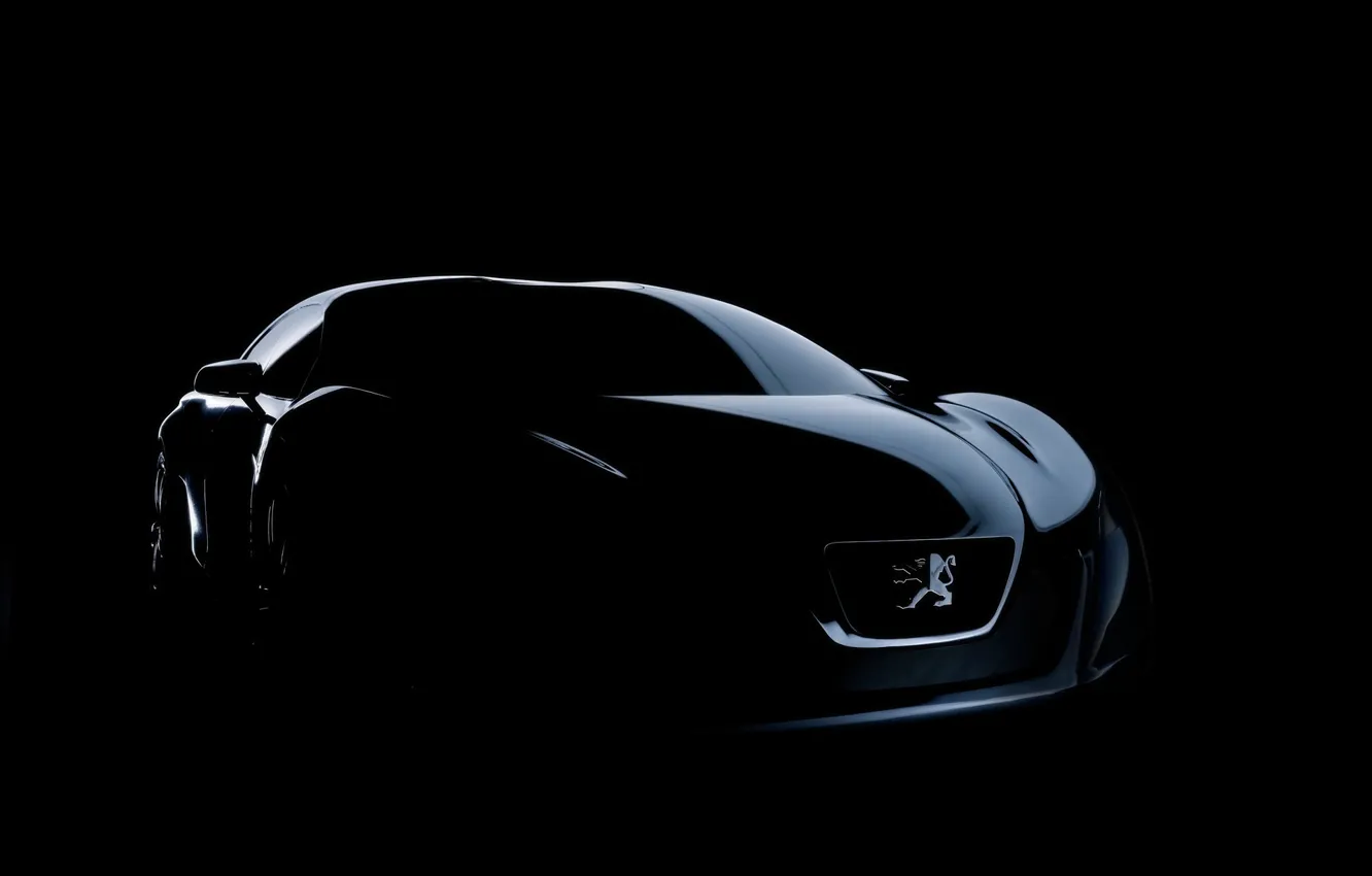 Photo wallpaper machine, auto, dark, peugeot, concep