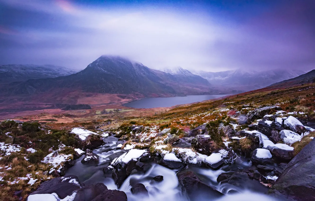 Photo wallpaper mountains, Wales, Wales, Snowdonia, Tryfan