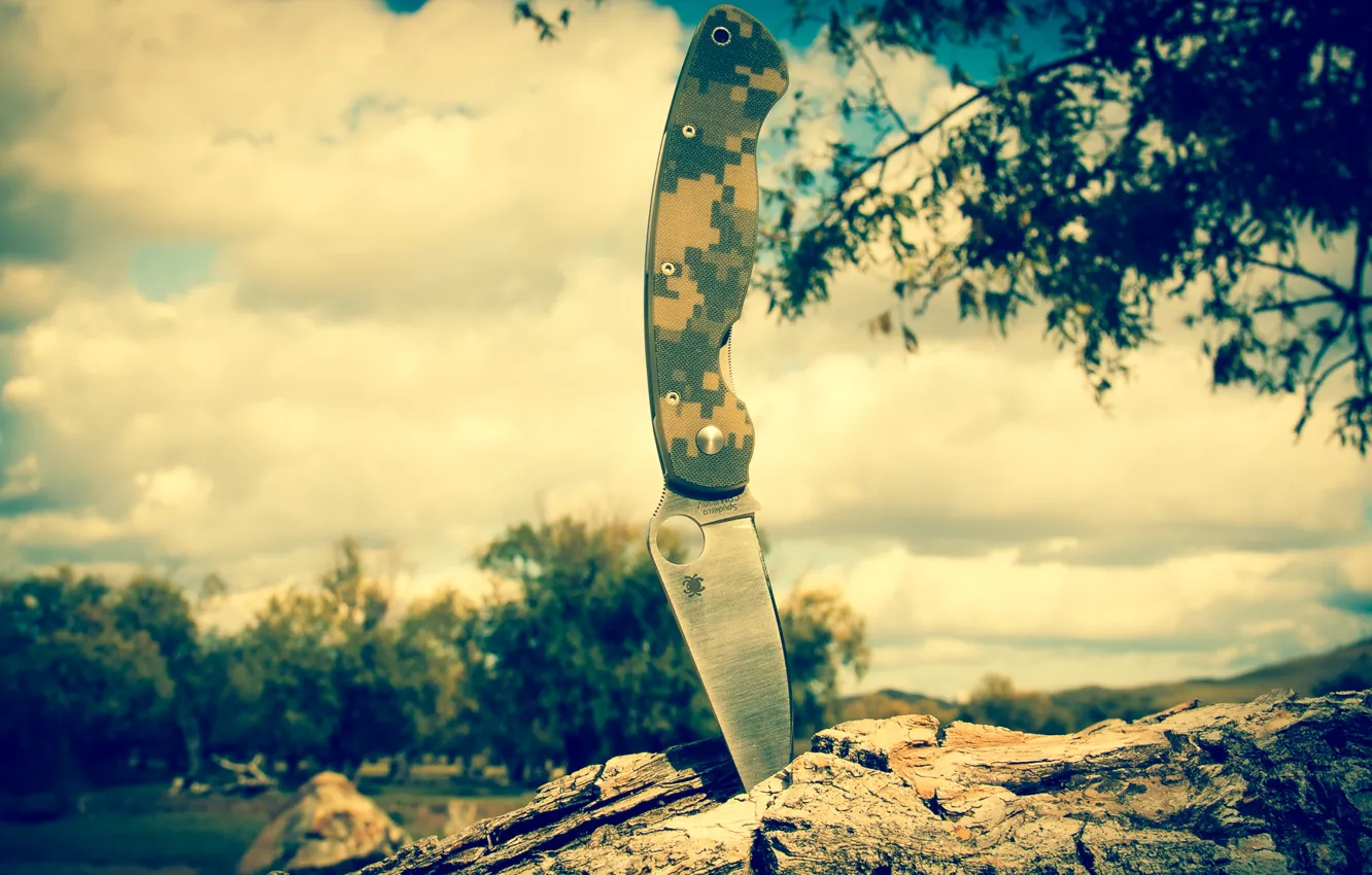 Photo wallpaper blade, knife, military, spyderco
