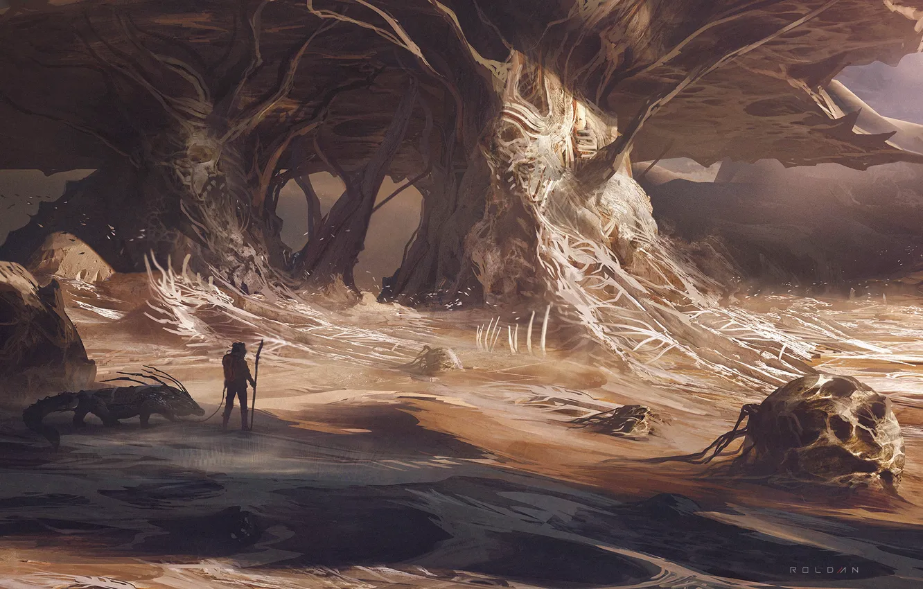 Photo wallpaper people, being, desert, alien world, Juan Pablo Roldan