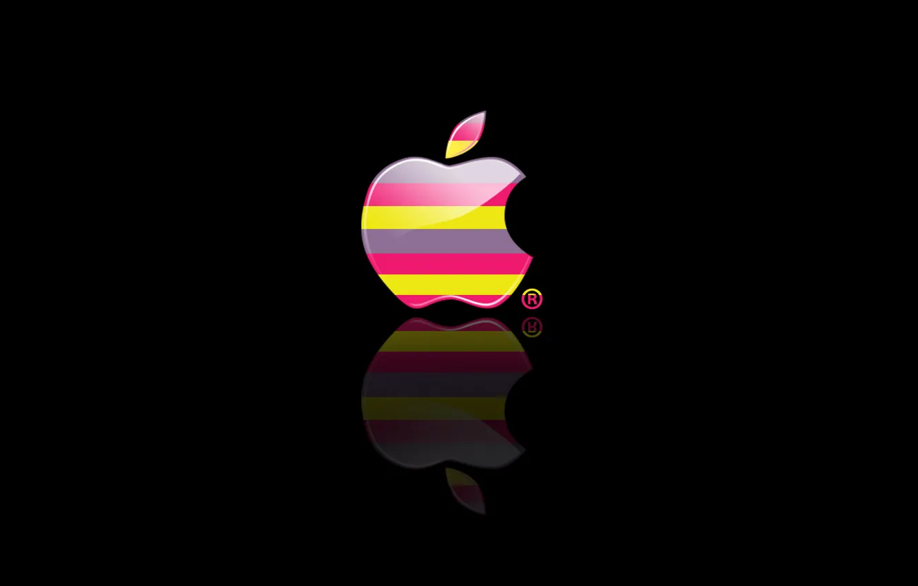 Photo wallpaper computer, reflection, strip, color, apple, logo, mac, phone