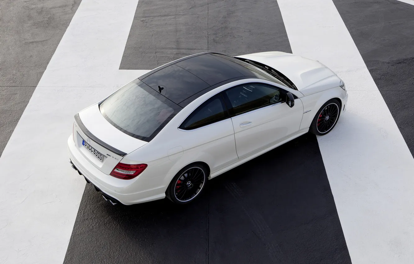 Photo wallpaper car, machine, 3000x2000, Mercedes C63 AMG Coupe 2012